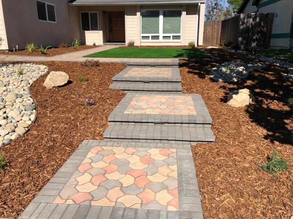 Paver platforms and turf