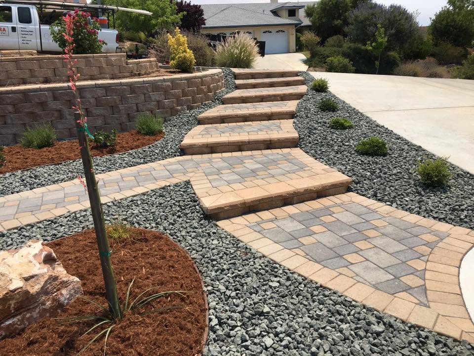 Paver pathway with steps